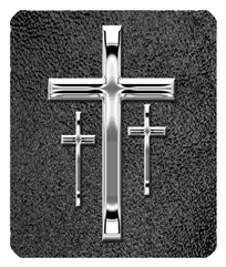 237 DF35-517-SL-SH-BK Silver 3 Crosses Shimmer Black